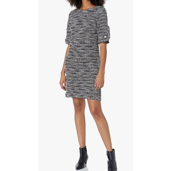 ❗️FINAL❗️ 🆕 Karl Lagerfeld Paris Ruffle Pearl Trim Sleeve Crepe Dress 🔴🔴 - Picture 1 of 6